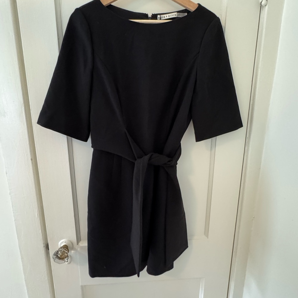 Alice + Olivia - NWT Black Mini Dress with Tie-waist